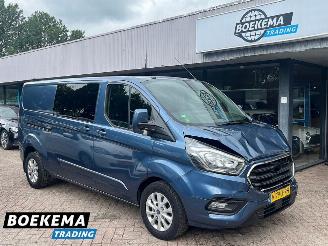 krockskadad bil bromfiets Ford Transit Custom 320 2.0 TDCI L2 Limited DC 5-Persoons Clima Camera 2x Schuif 2018/5